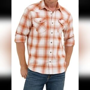 Wrangler, Slim Fit Long Sleeve Woven Twill Shirt, Hazel, Size Small